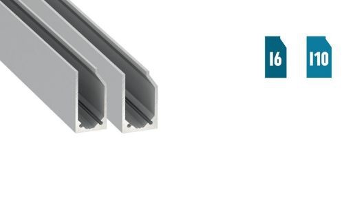 HLINÍKOVÝ PROFIL LIŠTA NA SKLO I6